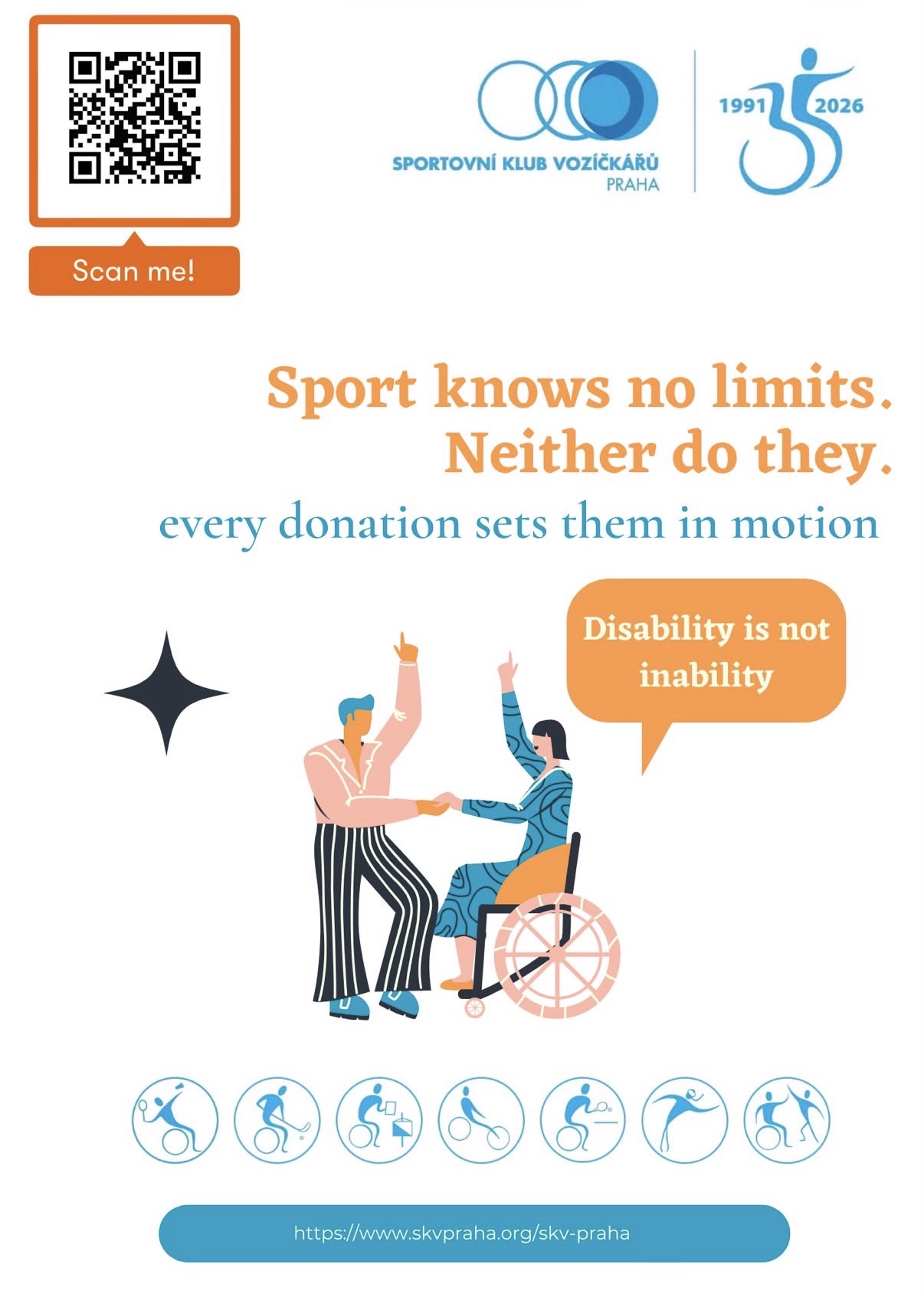 Sportovní klub vozíčkářů Praha donation appeal